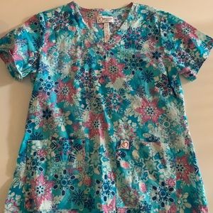 Winter wonderland scrub top